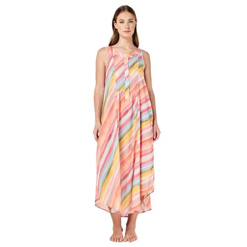 Papinelle Sophie Stripe Panel Front Maxi Nightie